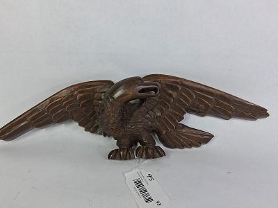 Hand Carved Ironwood Eagle Sculpture Wall Hanging Plaque. .