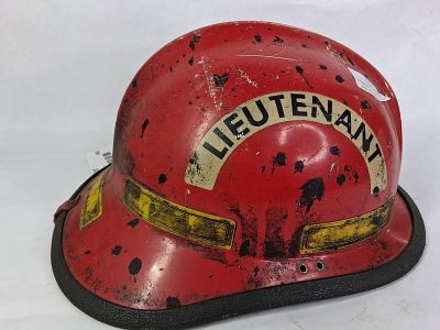 Johnstown Fire Department Red Lieutenant Helmet Shell Only. Missing liner and insert along with 
