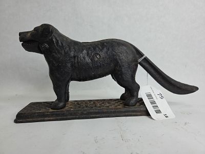 Antique Cast Iron Nut Cracker Dog. good overall condition with some paint / finish loss due to 