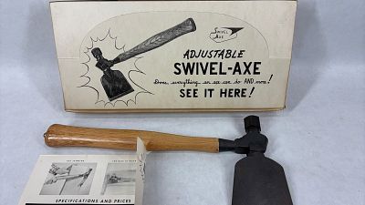 Patt Bros. Co. Adjustable Swivel Axe Store Display Axe and Box. Great NOS collector item