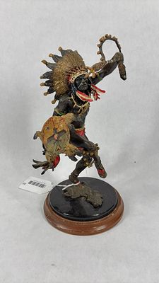 Spirit of the Thunderbird Bronze Statue. Native American medicine man or warrior in a dance. 