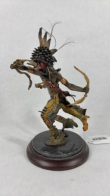 Spirit of the Raven Bronze Statue. Native American dancing figure. With real horse hair and 