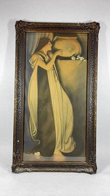 John W. Alexander The Pot of Basil Art Nouveau 1800s Lithograph. Excellent condition in 