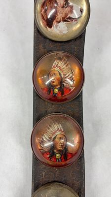 Leather Strap of Horse Bridle Rosettes. .