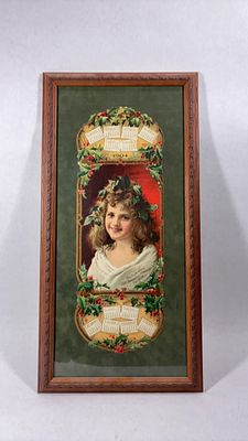 1904 Framed Holly Berry Advertising Calendar. Metropolitan Life Insurance Co. New York American 