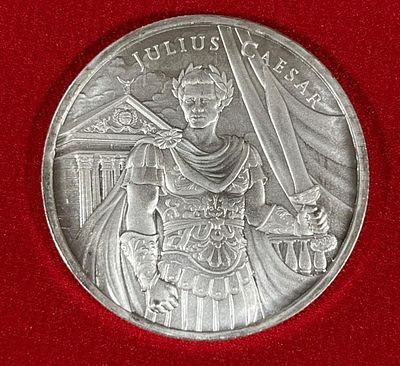 Julius Caesar Legendary Warriors Silver Round. One Troy Oz fine silver .999