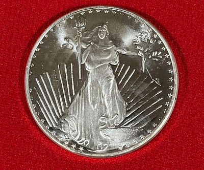 Silver Town Lady Liberty Silver Round. One Troy Oz fine silver .999