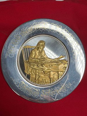 Solid Sterling Bicentennial Commemorative Plate. The 1973, Issued by the Bicentennial council of 