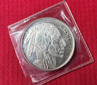 Buffalo Head Silver Round. .999 fine silver. One troy oz.