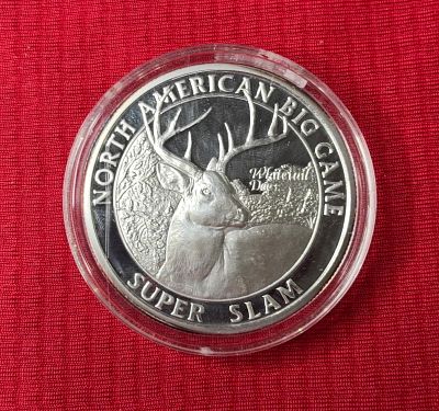 North American Hunting Club 1 Oz Silver Round. .999 fine silver. Super slam with elk on front. 