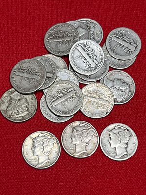 20 Mercury Dimes. 1917-1945.