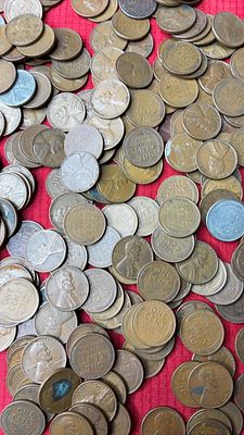 250 Unsorted Wheat Pennies. .