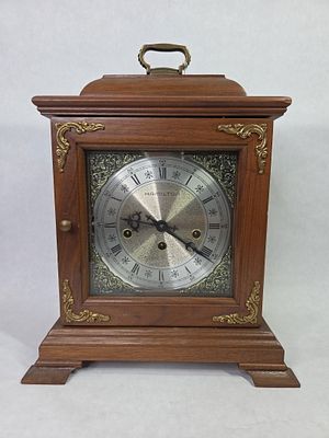 Hamilton 2 Jewel Unadjusted Hamilton Germen Mantle Clock. Complete w/ Key in great working order 