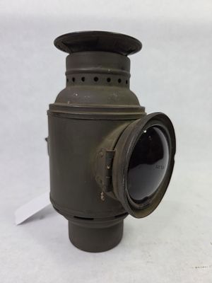 WWI Era Military Vehicle Dietz Kerosene Lantern Signal Light w/ Red Globe. Great early condition 