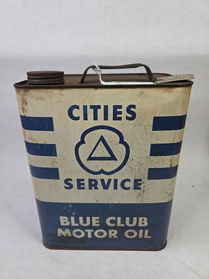 Cities Service Blue Club Motor Oil 8 Qt. (2 Gal. ) Can. Great color with original cap showing 