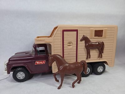 Buddy L Vintage Pressed Steel Stables Truck Horse Hauler w/ Original Box. Good overall condition 