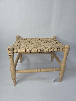 Primitive Wicker woven painted bench. Paint chipped of in a few spots has a great primitive 