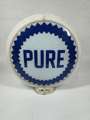 Pure Oil Company Gas Pump Globe w/ Capcolite Body. Good overall condition showing soiling 
