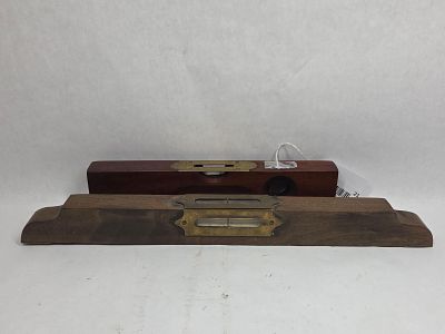 Stanley Rule & Level Co & Table Level. Both with brass hardware. 12 and 18 inches