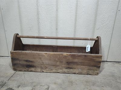 Old Wooden Farmhouse Tool Carrier. Featuring inside sections for keeping tools in place. Great 
