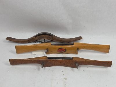 3 Early Spokeshave. J. Grosby, E.A. Smith And an unmarked. 9.5 to 10.5 inches