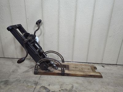 Barn Beam Boring Machine. Hand crank drilling with folding body. 25x28