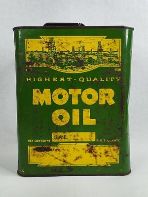 ReRefined 8 US Quart Highest Quality Motor Oil Can. Great collectible can with original cap 