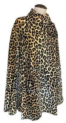 Luxe Mid Century Velvet Big Cat Faux Fur Vintage Leopard Cape with Belt. Purchased long ago at 