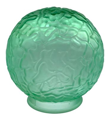 Vintage Glowing Uranium Early Pendant, Ceiling Light, Embossed Brain Globe Shade. Glows with 