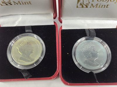 British Virgin Islands Titanium Great White Shark & Lemon Shark Coins by Pobjoy Mint w/ COA. New 