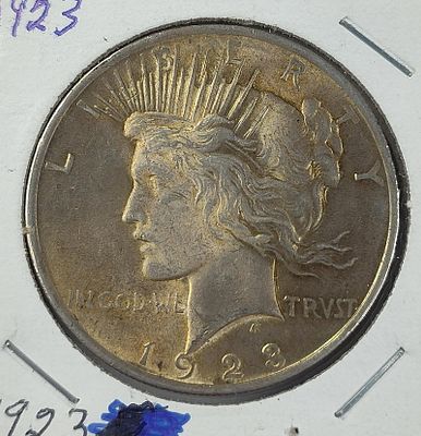1923 United States Peace Silver Dollar. .