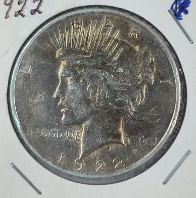 1922 Peace Silver Dollar. Showing tarnishing?90% Silver?