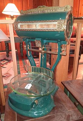 Dayton Style 146 Drum Computing Scale. 19 w x 32, Beautifully restored. This is an ornate Style 