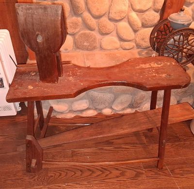 American Wood Shaving Horse Harness Maker's Bench. An antique wooden shaving horse, also known 