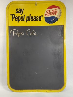 Pepsi-Cola Stout Sign Co Chalkboard. 19.5x30 A vintage mid-century advertising chalkboard menu 