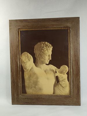 Hermes & Infant Dionysus Toned Photo. 26x21 A late 19th or early 20th-century toned monochrome 