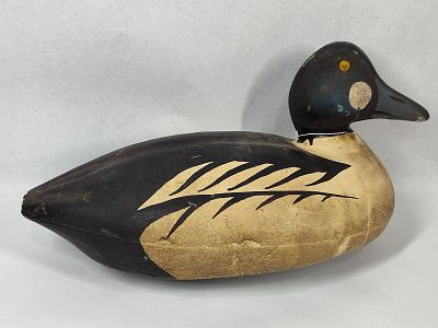 Goldeneye Drake Wood & Composite Decoy. 14x7 This vintage duck decoy is modeled as a Common 