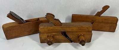3 Ohio Tool Co & Moulson Bros Planes. A trio of antique wooden hand planes from the 19th century 