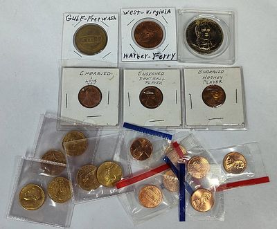 US Coins & Commemorative Medals. A collection of US coins, commemorative medals, and tokens in 
