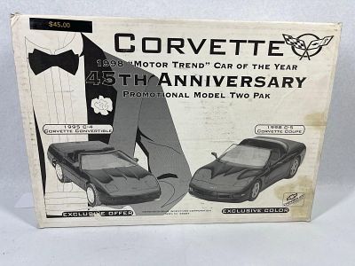 Pair Corvette 45th Anniv. Model Cars. This promotional model car set was released to commemorate 