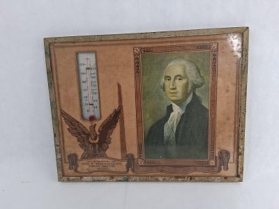 1932 Washington Bicent. Thermometer. 7x9 This is a commemorative advertising thermometer 
