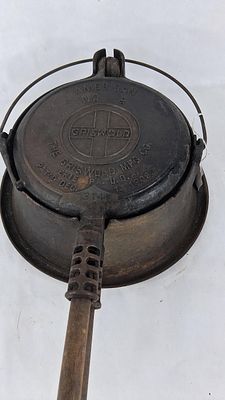 Griswold No. 8 Waffle Iron w/ High Base. A Griswold Manufacturing Company American No. 8 cast 
