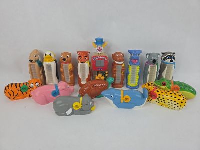 PEZ Petz Dispensers & Mania Game. This group of vintage collectible items features several 
