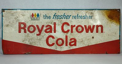 1960 Royal Crown Cola Embossed Tin. 29x11 An original 1960 Royal Crown Cola embossed tin 