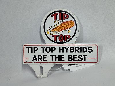 Tip Top Hybrids Seed Corn Metal Sign. 6.5x5 This single-sided metal field sign serves as an 