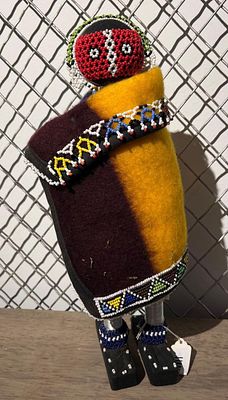 Ndebele Beaded Cloth Figure. This large-scale figurative doll is crafted in the traditional 