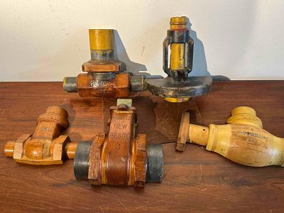 Set 5 Powell Valve Foundry Patterns. This is a group of five industrial foundry patterns for 