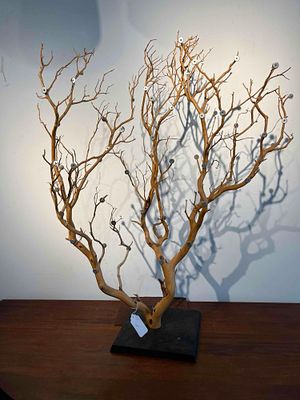 Manzanita Wood Magnetic Sculpture. A contemporary mixed-media sculpture featuring naturalistic 