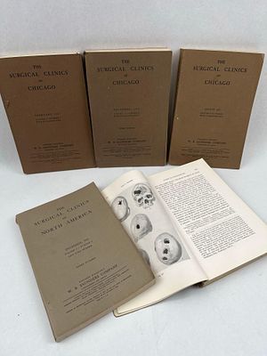 W.B. Saunders Surgical Clinics, 5 Vols. A collection of five softcover volumes of medical 