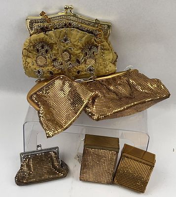 6 Vtg Whiting & Davis & Christiana Bags. A collection of six vintage evening accessories 